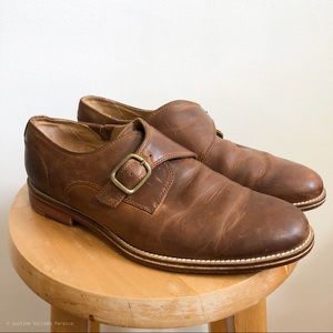 J.SHOES Templar Real Leather Brown Monk Strap